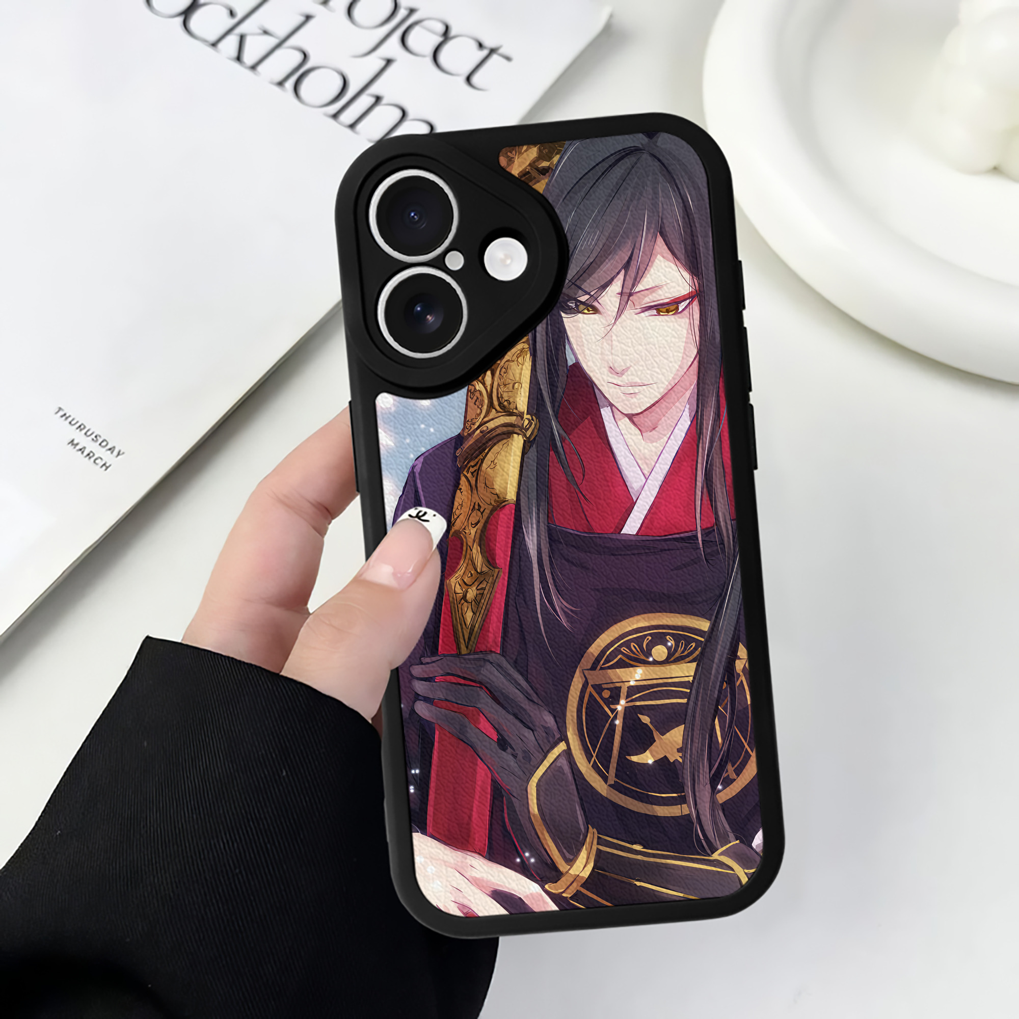 （画像用） 刀剣乱舞 Touken Ranbu 【iPhone 16シリーズ対応】シリコンスマホケース（レザー調） 材質：シリコン